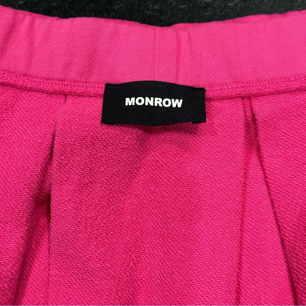 NWOT Monrow 90’s Classic Pleated French Terry Tennis Skirt Pink Y2K Small‎